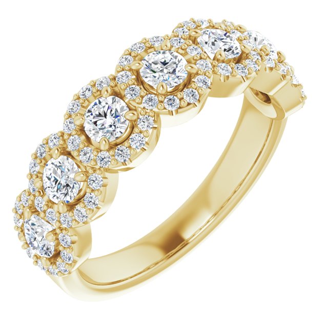 1.00 ct. Round Cut Diamond Halo Design Wedding Band-VIRABYANI